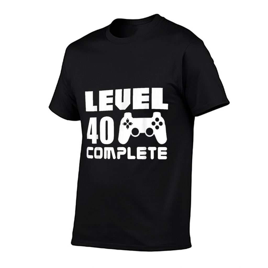 40th Birthday T Level 40 Complete Funny Video Gamer  High-quality Stitching T-Shirt