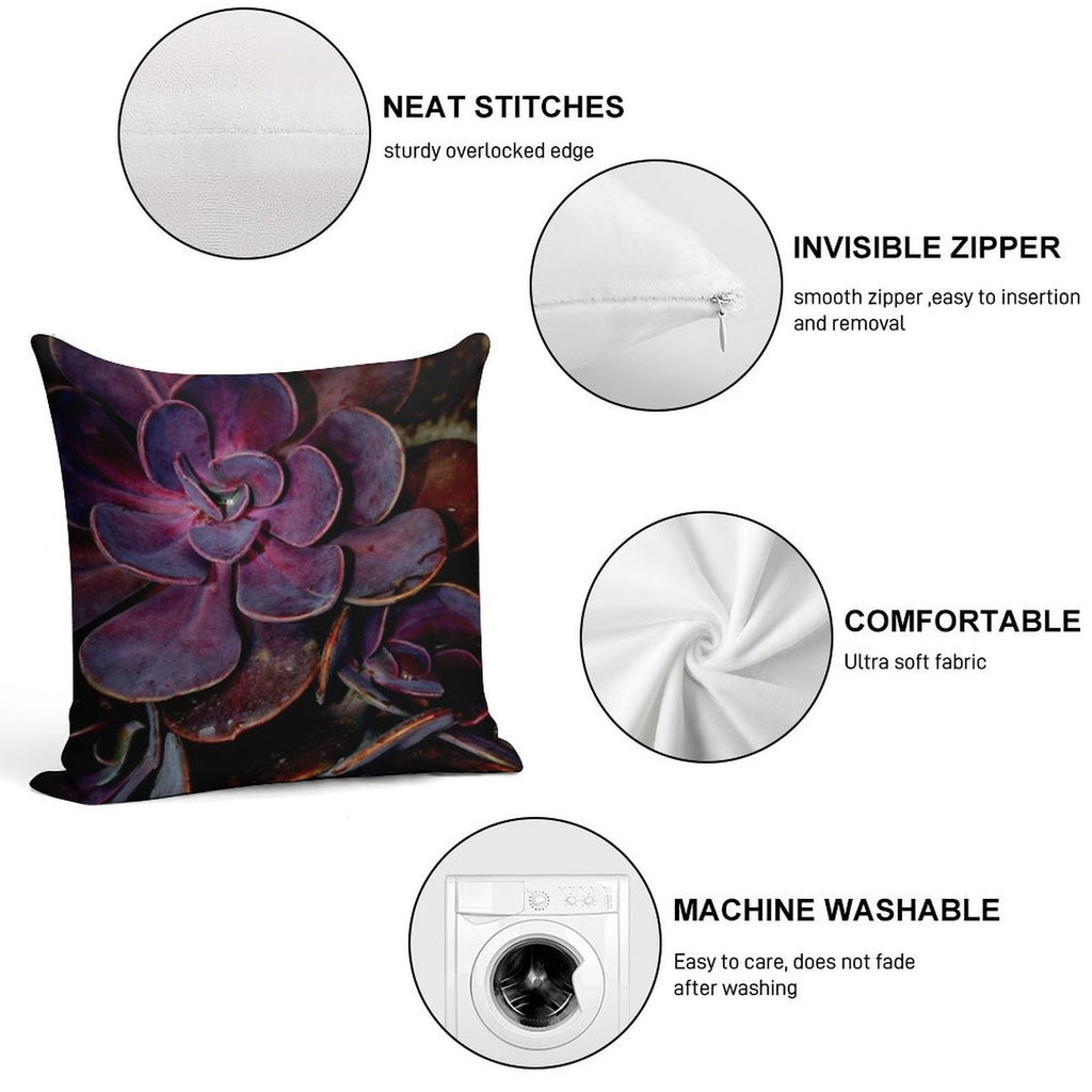 Velvet Aubergine Cactus Soft Multiple Sizes Throw Pillow