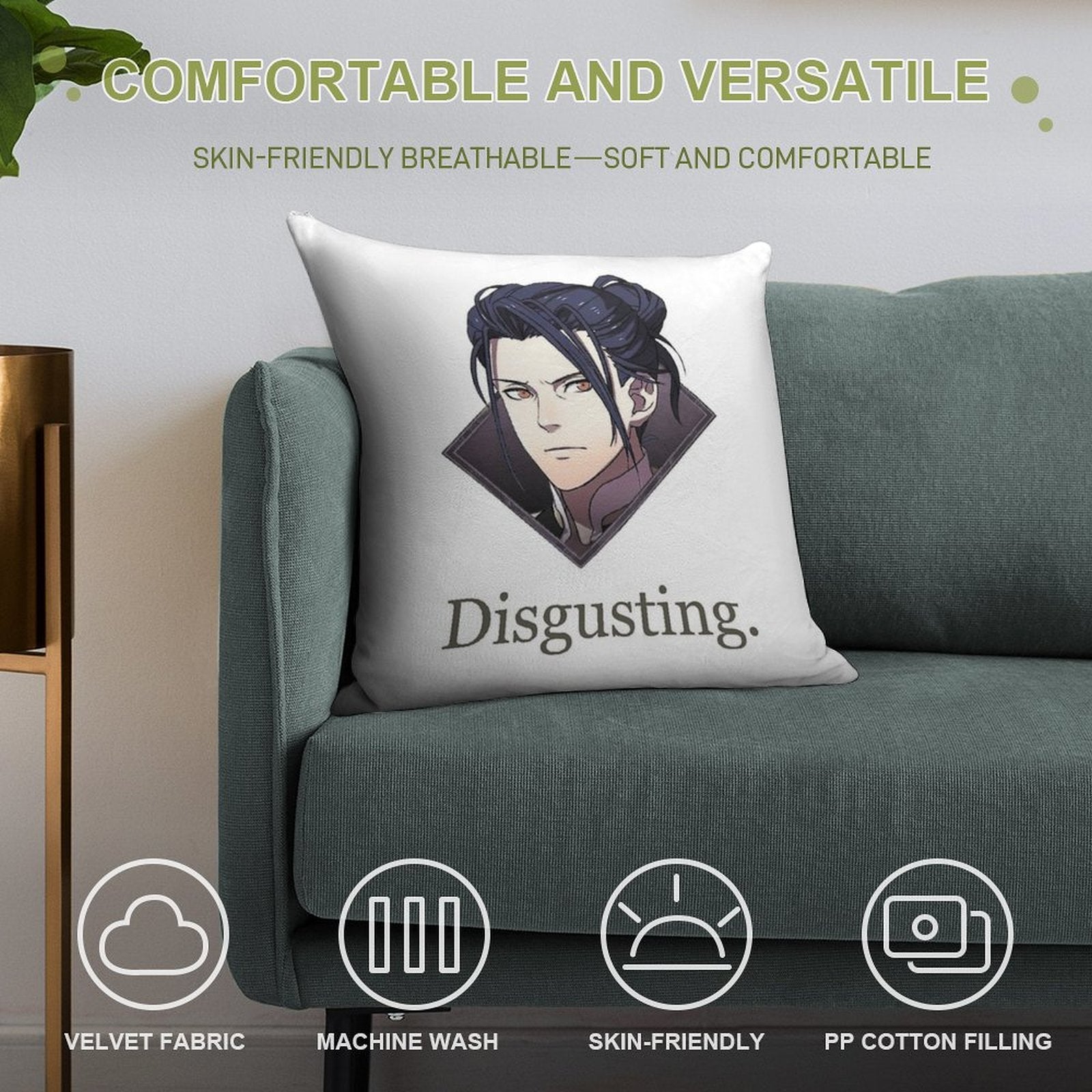 Felix Disgusting V2 Soft Washable Throw Pillow