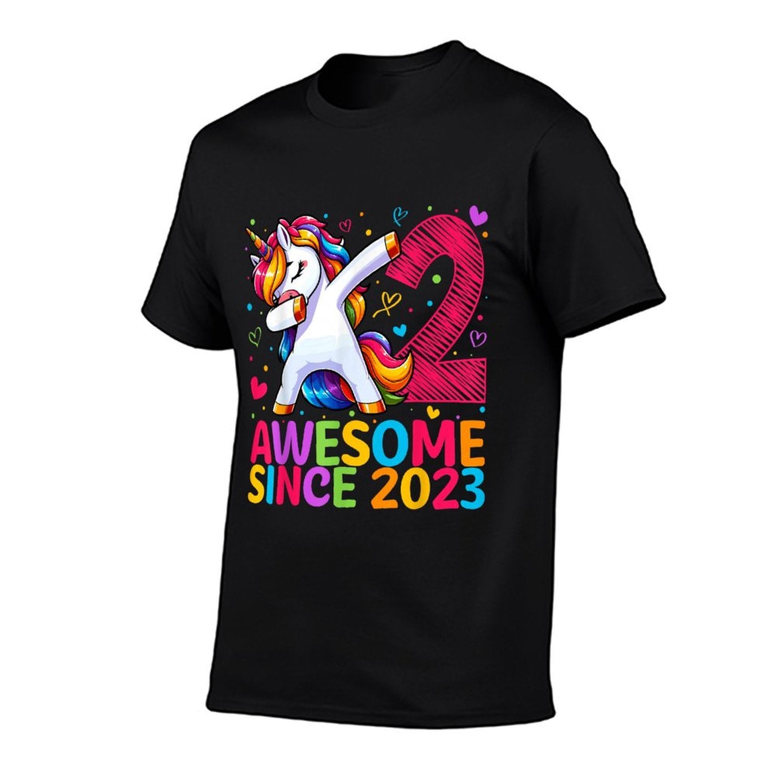 2 Year Old Unicorn Dabbing 2nd Birthday Girl Party  Breathable T-Shirt
