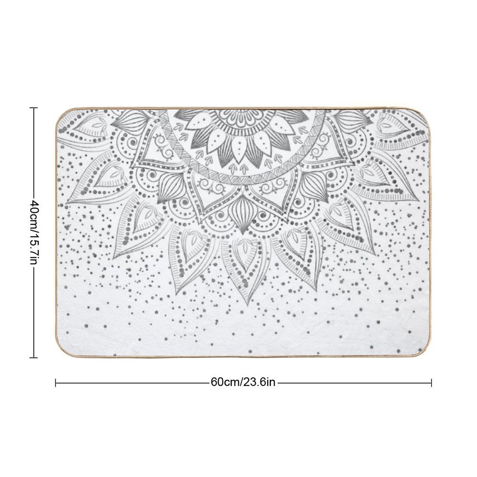 Elegant Grey Mandala Confetti Design  Versatile Bath Mat