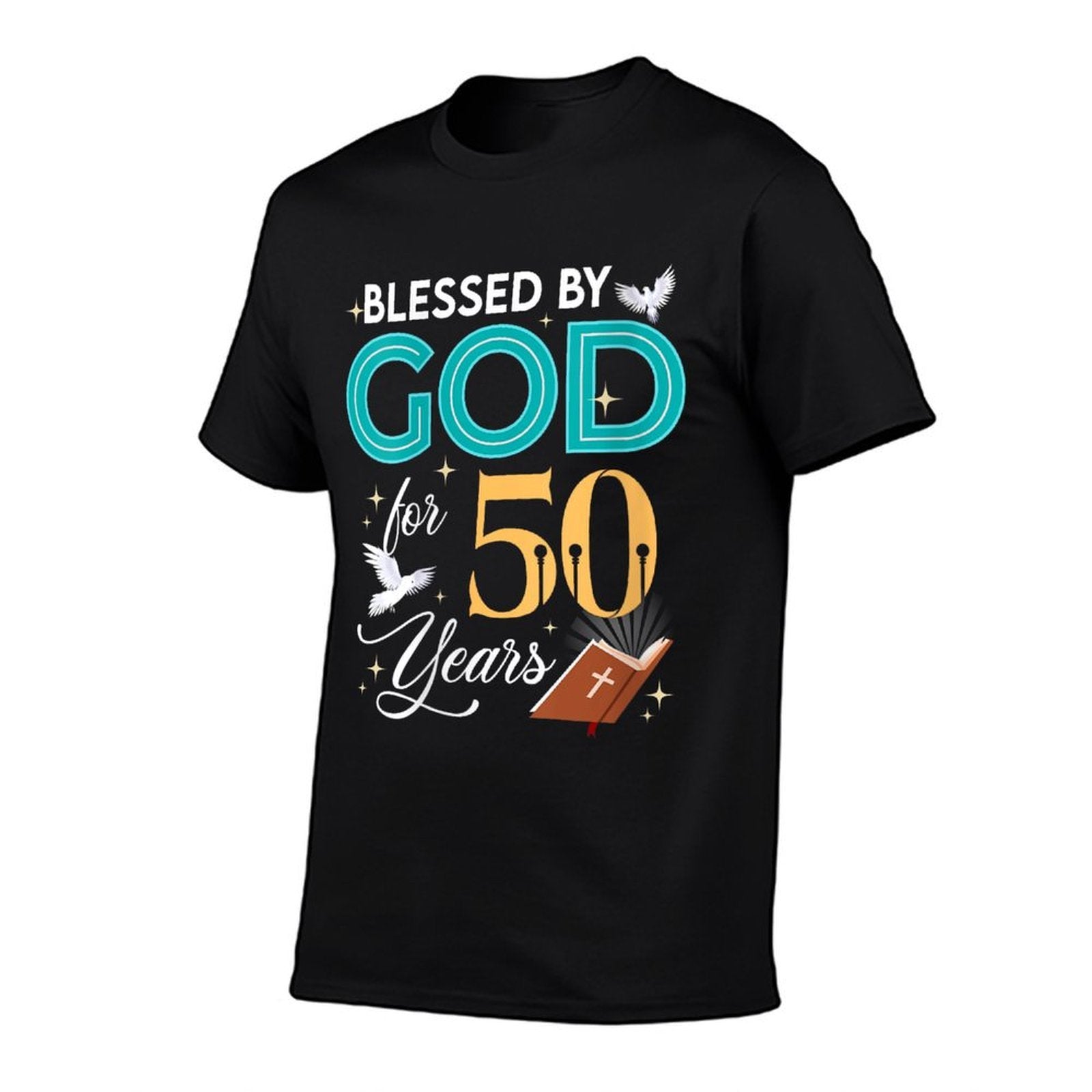 Womens Blessed By God For 50 Years Old 50 Birthday Gifts 50th BDay  Easy-care T-Shirt