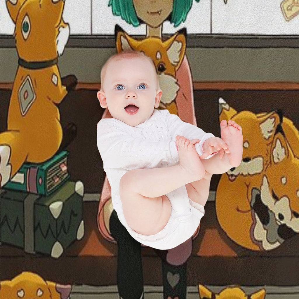 Witch And The Magic Foxes Wrinkle-free Throw Blanket
