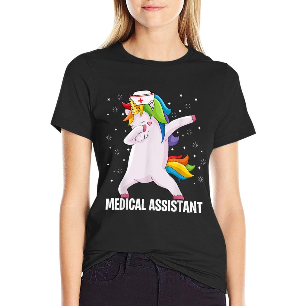 Funny MA Certified Medical Assistant Dabbing Unicorn  Versatile T-Shirt