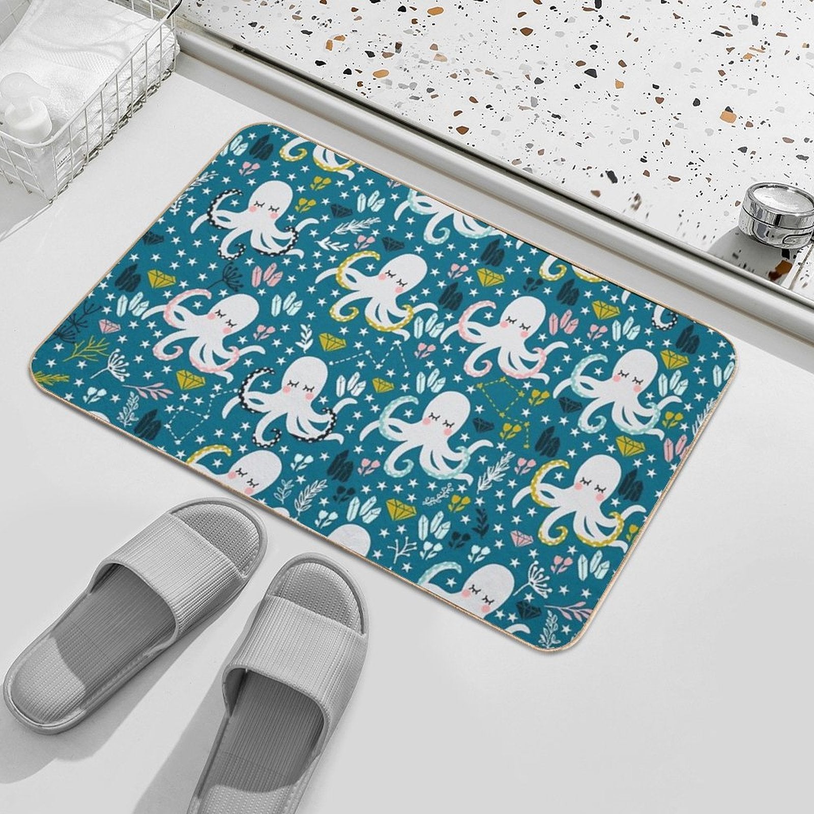 Cute Octopus  Toxin-Free Bath Mat