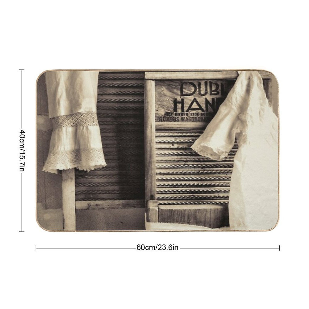 Vintage Laundry Room  Odorless Bath Mat