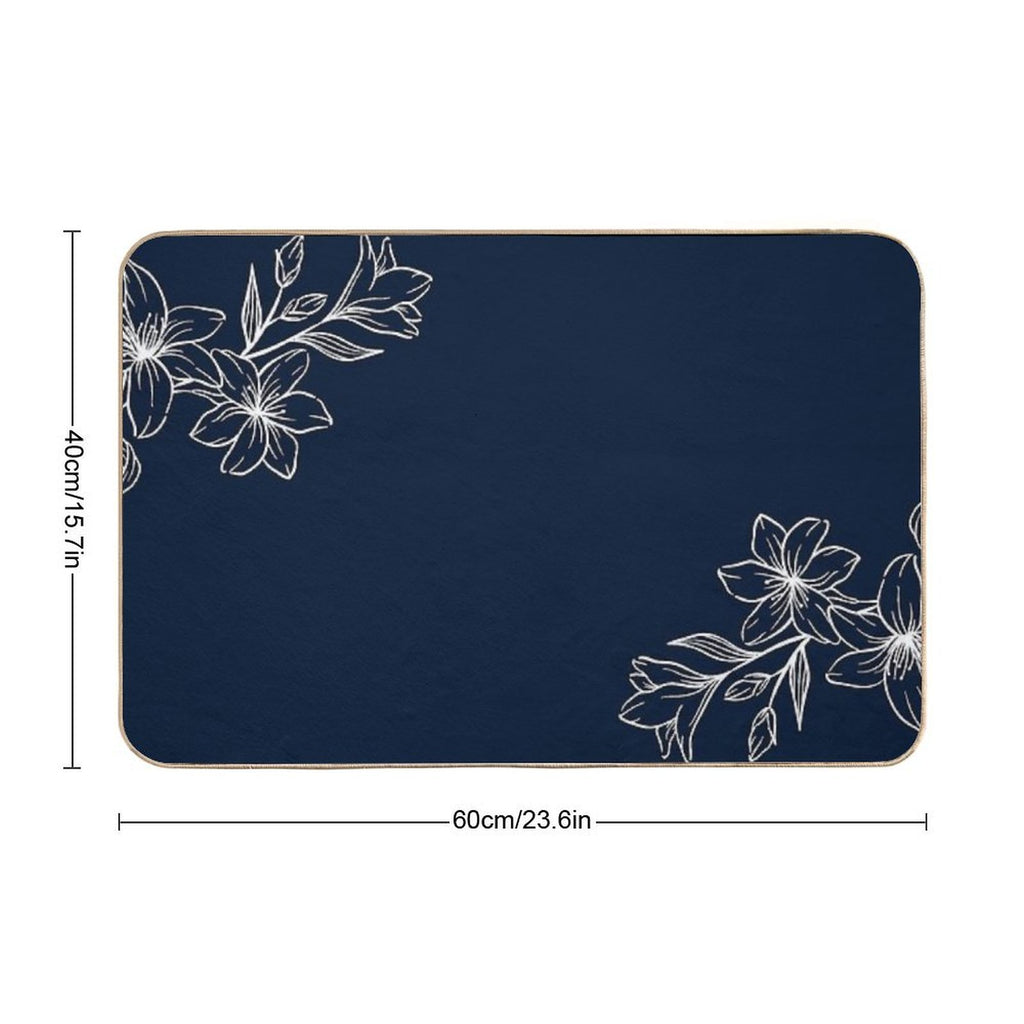 Flowers Plant Background  Dirt-Trapping Bath Mat