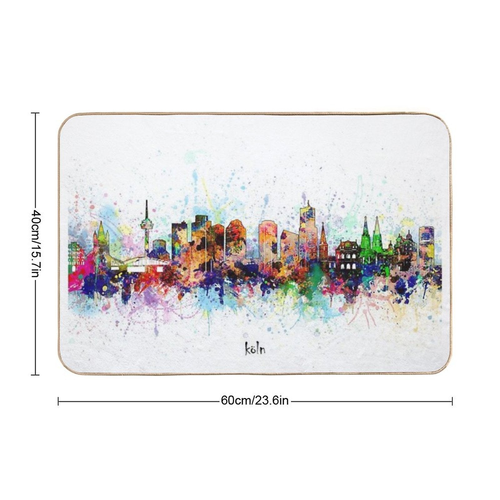 Cologne Skyline  Easy Maintenance Bath Mat