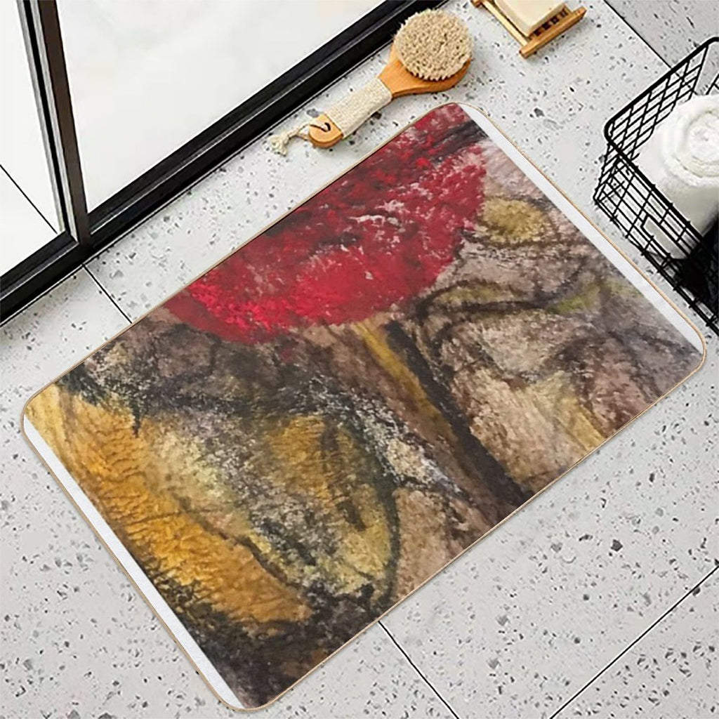 Deep Dive Red  Easy Maintenance Bath Mat