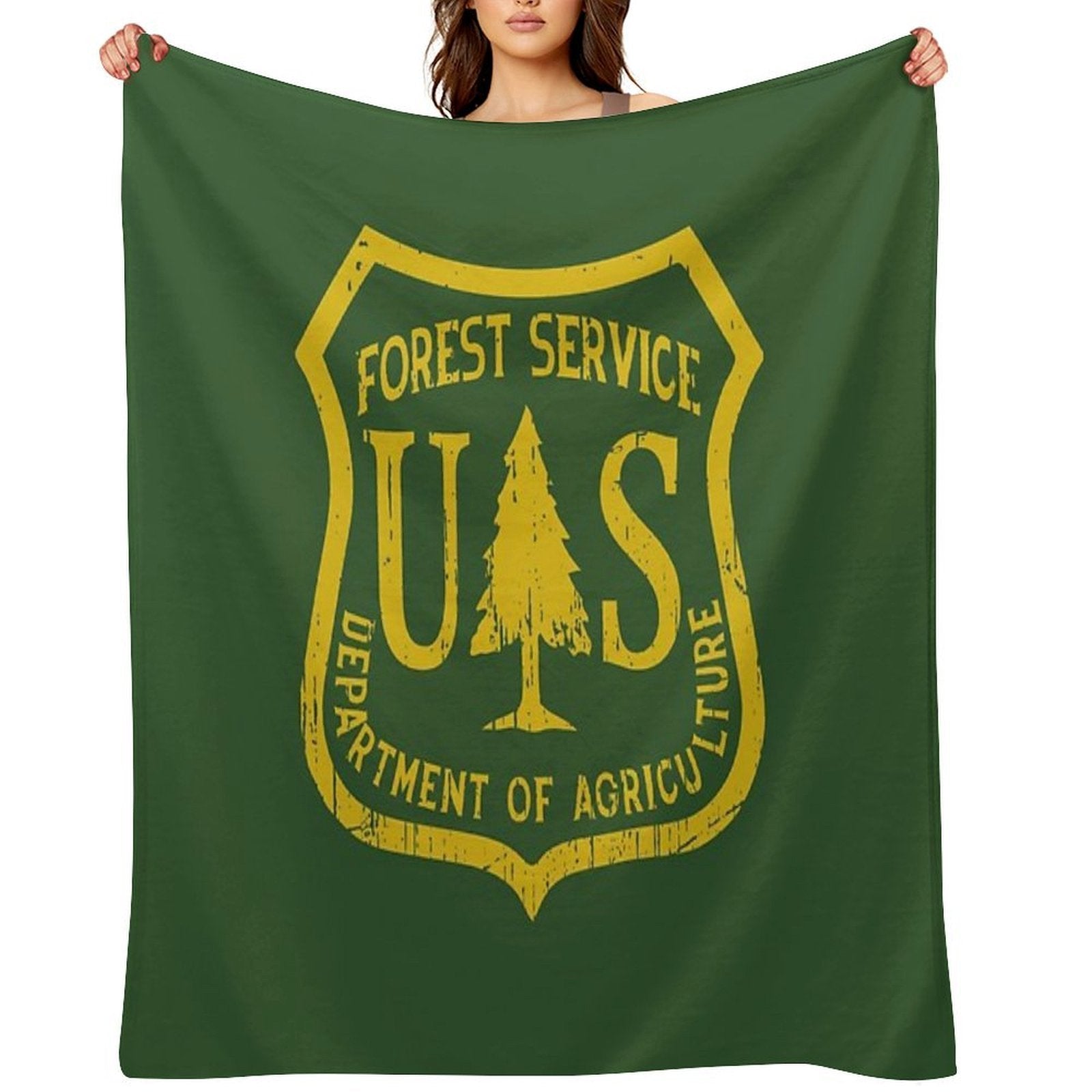 Forest Service Vintage Emblem Compact Throw Blanket