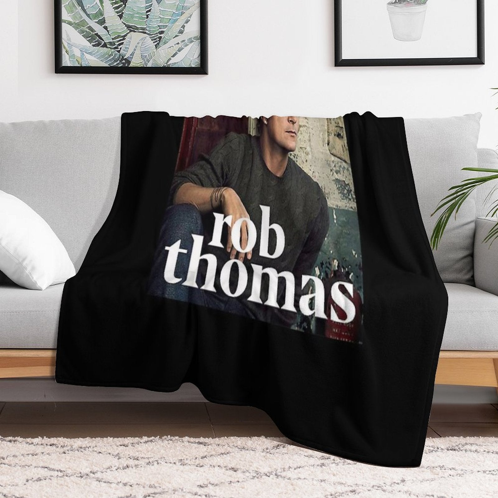 Rob Thomas Singer Music Band Classic Plush Throw Blanket