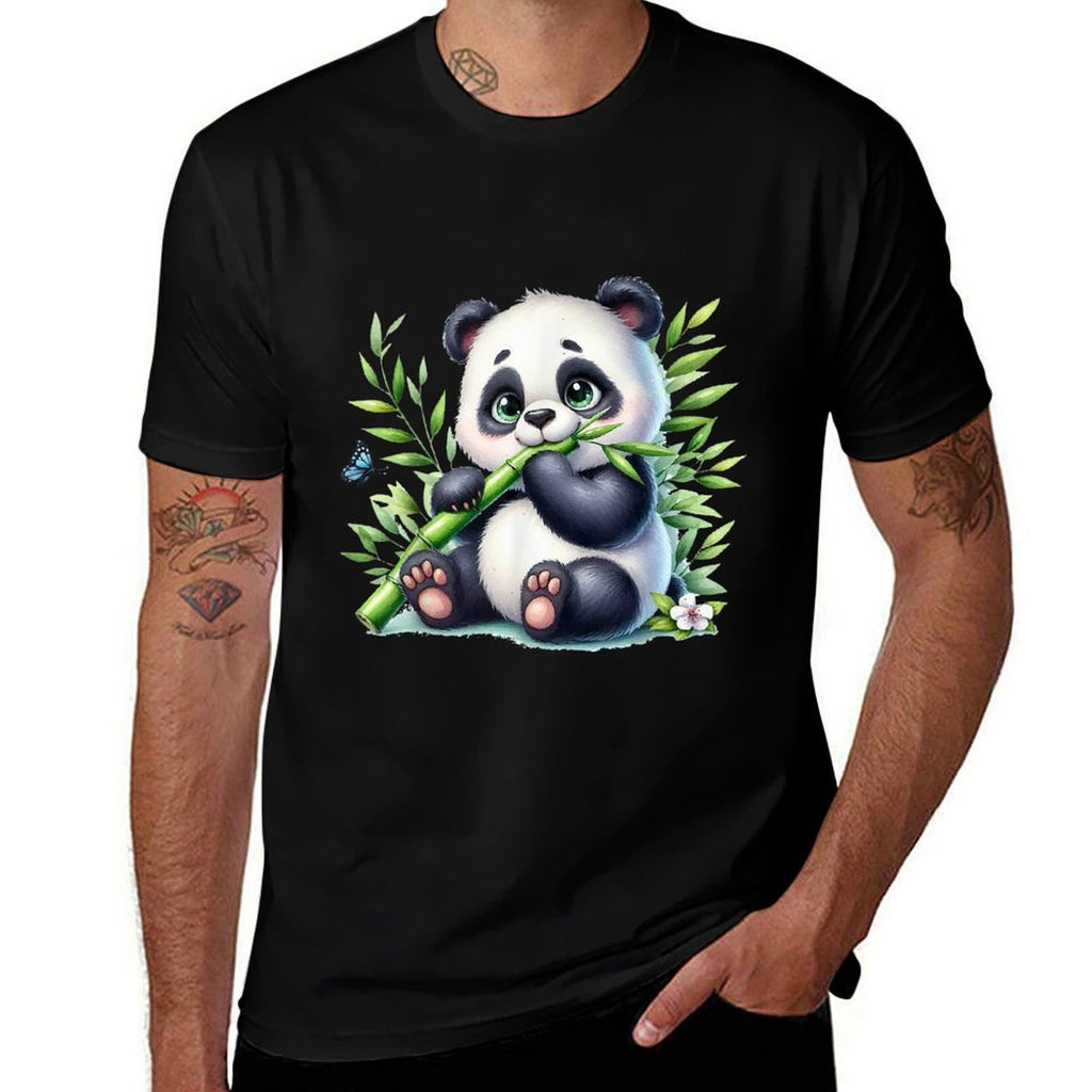 Watercolor Panda  Polyester Blend T-Shirt