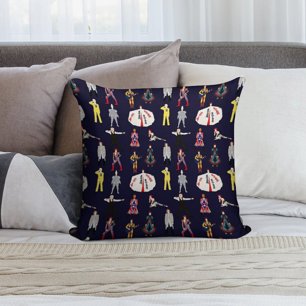 The Bowie Experience Line-up Soft Ultra-Soft Texture Throw Pillow
