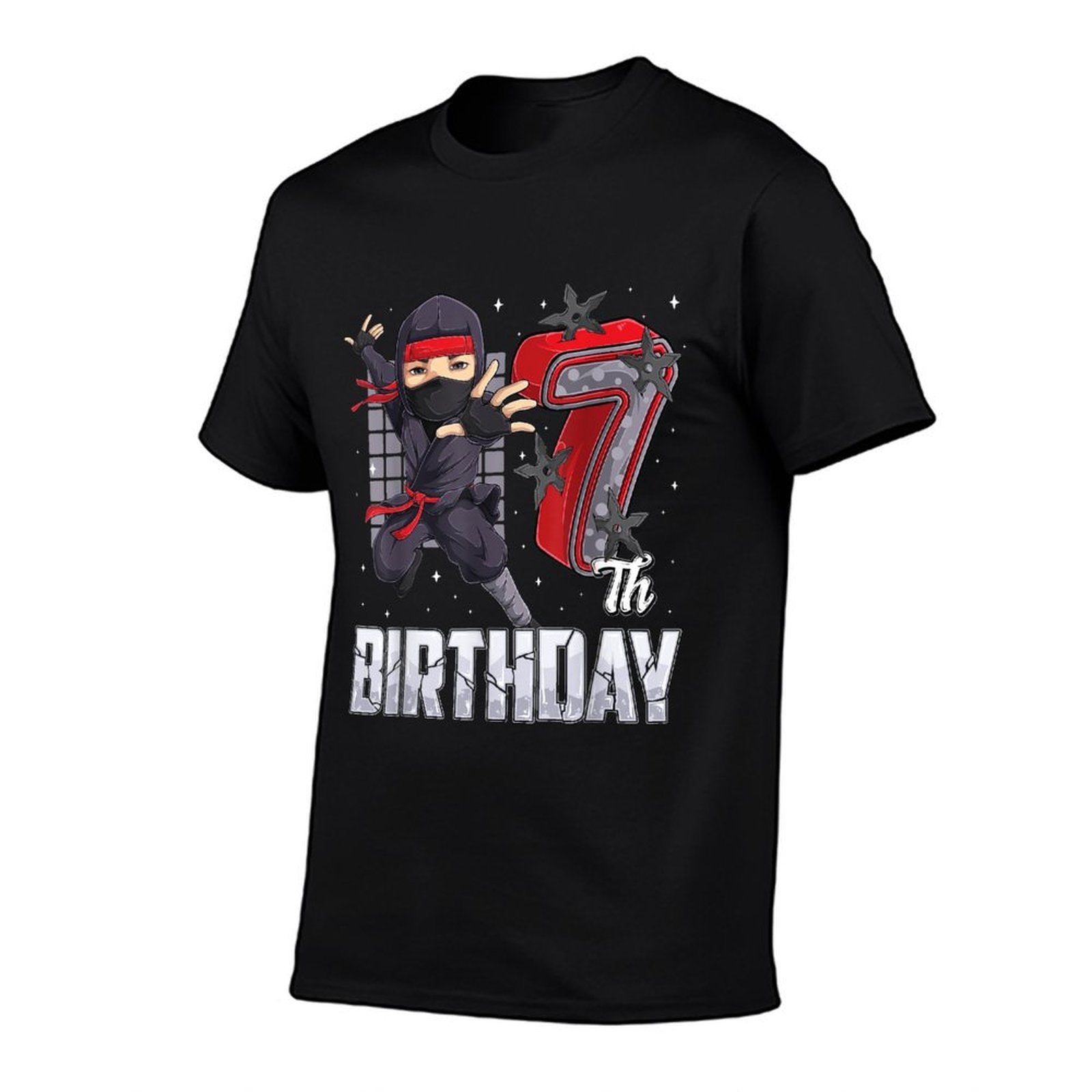 Ninja 7th Birthday Party Theme 7 Seven Year Old Kids Boys  Soft T-Shirt