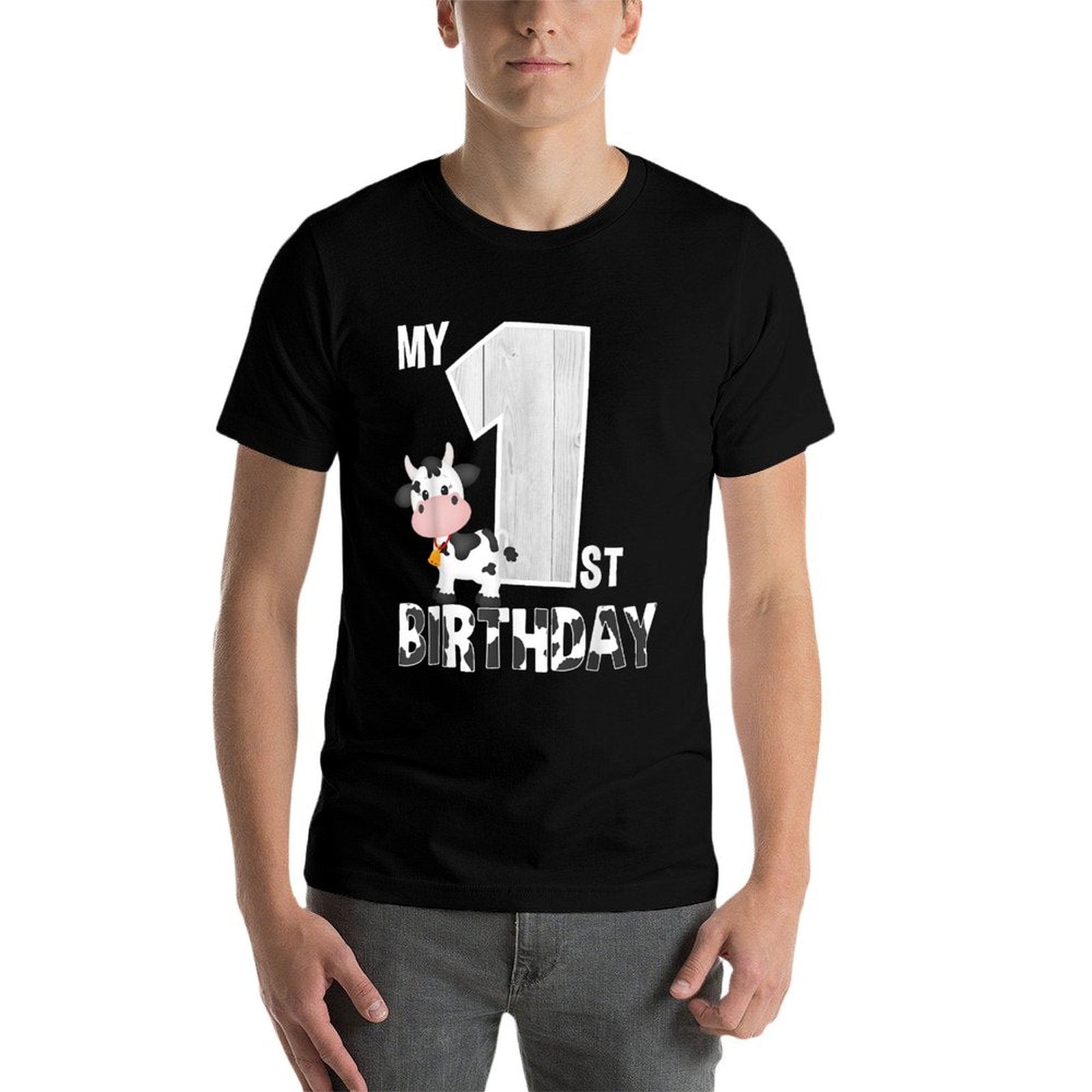 My 1st Birthday Cow Moo I'm 1 Yrs Old Farm Theme Birthday  Breathable T-Shirt
