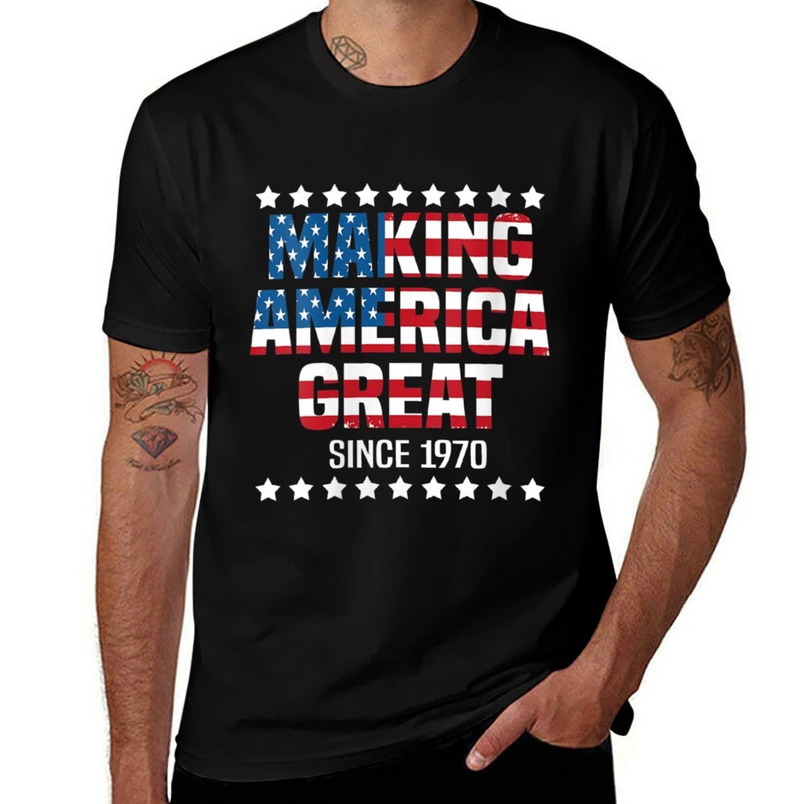 Womens Making America Great Since 1970 Funny 50th Birthday Gift  Eco-friendly Material T-Shirt