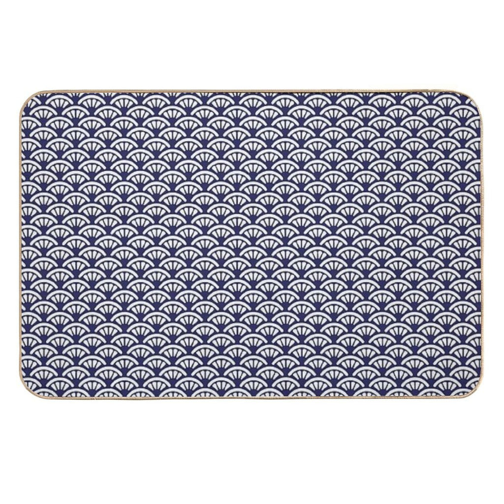 Decorative Seigaiha  Japanese Collection  Fade-Resistant Bath Mat