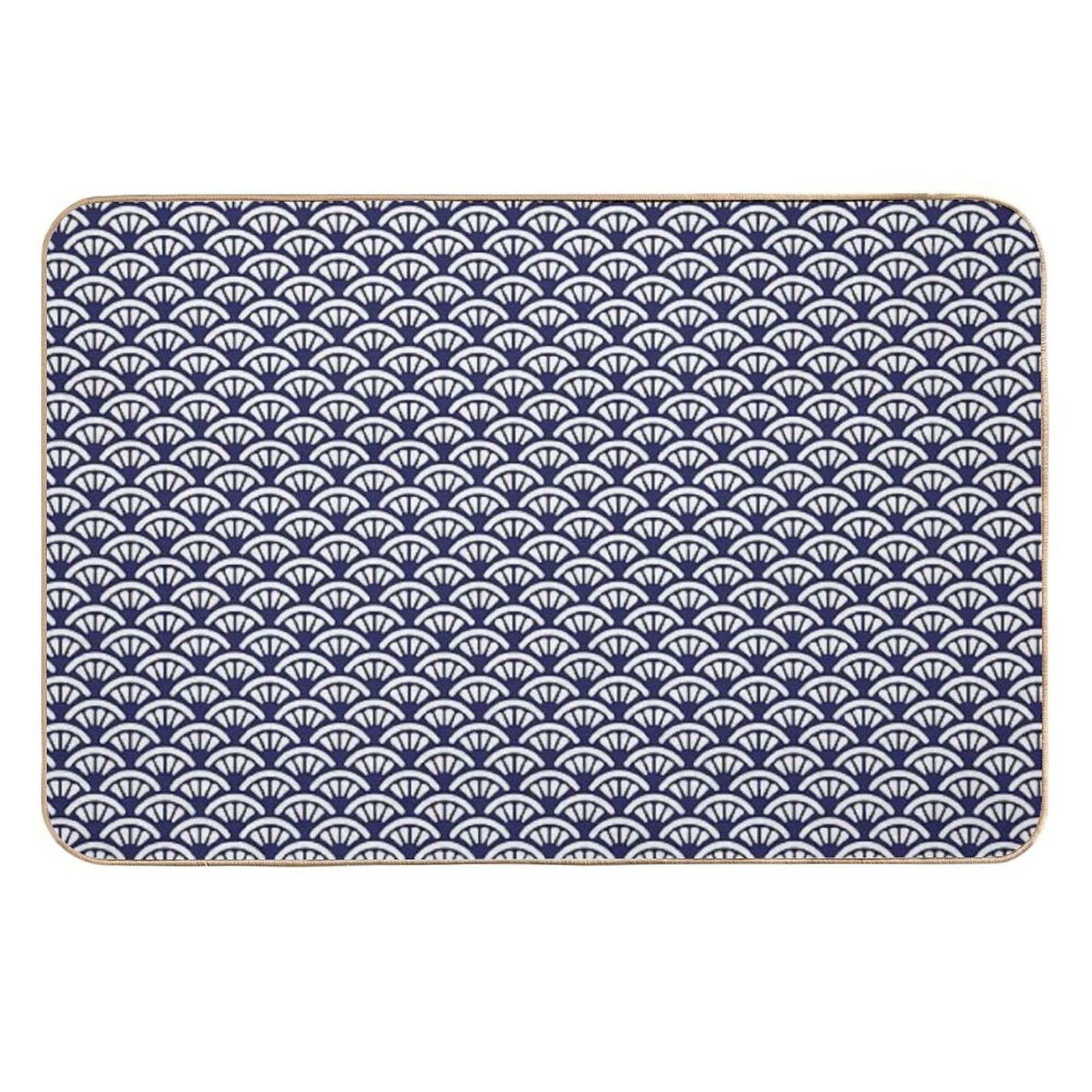 Decorative Seigaiha  Japanese Collection  Fade-Resistant Bath Mat