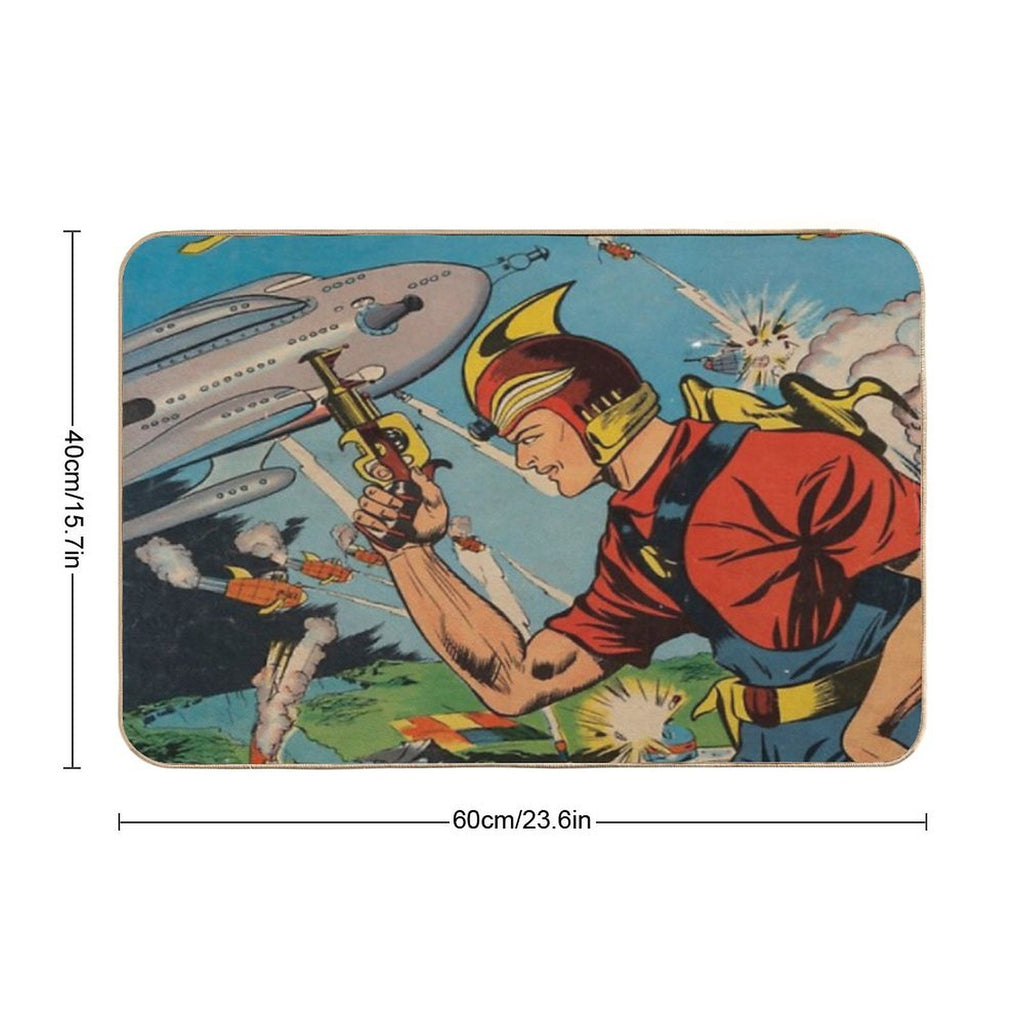 Buck Rogers Vintage Comic Boys Retro Hipster Print Mask Gift  Stain-Proof Bath Mat