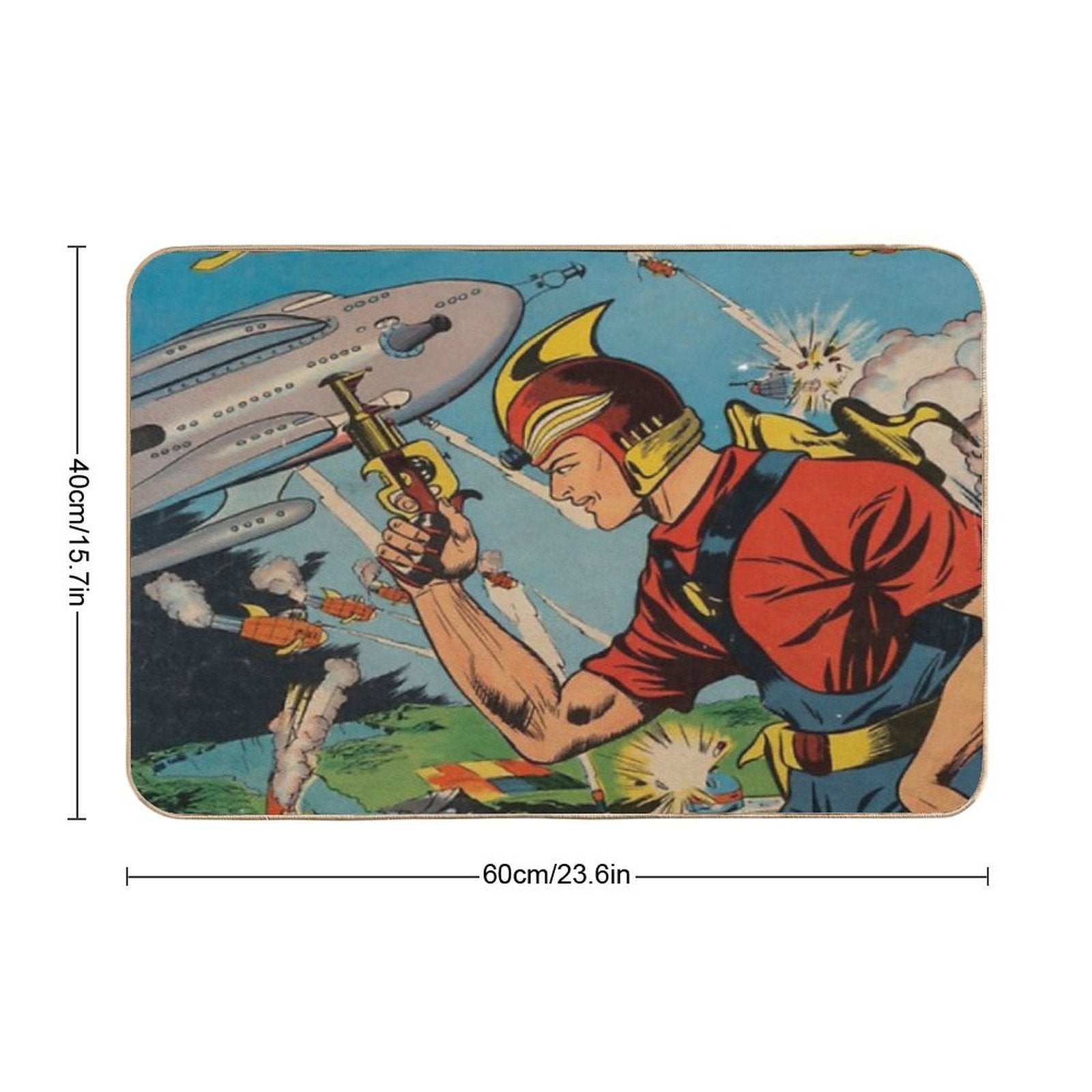 Buck Rogers Vintage Comic Boys Retro Hipster Print Mask Gift  Stain-Proof Bath Mat