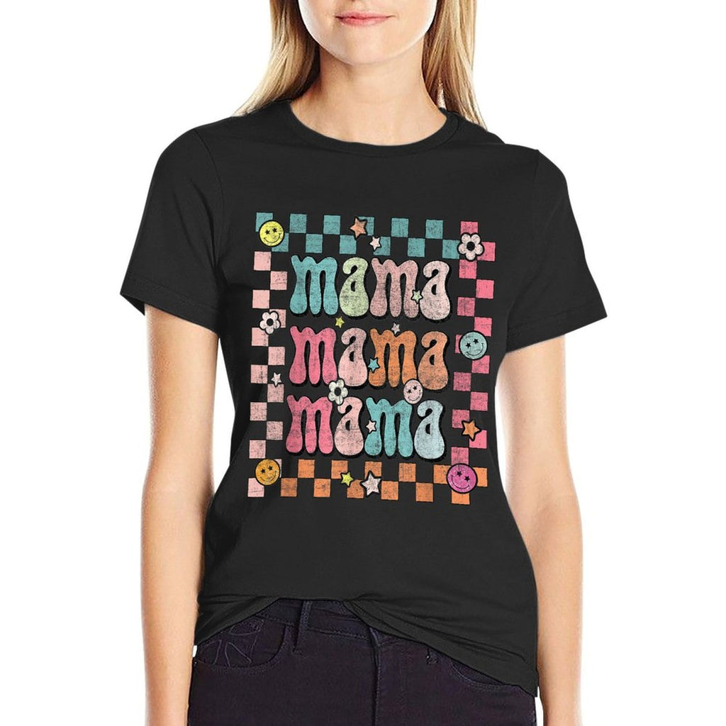 Groovy Mama Retro Checker Matching Family Mother's Day Party  Affordable Price T-Shirt