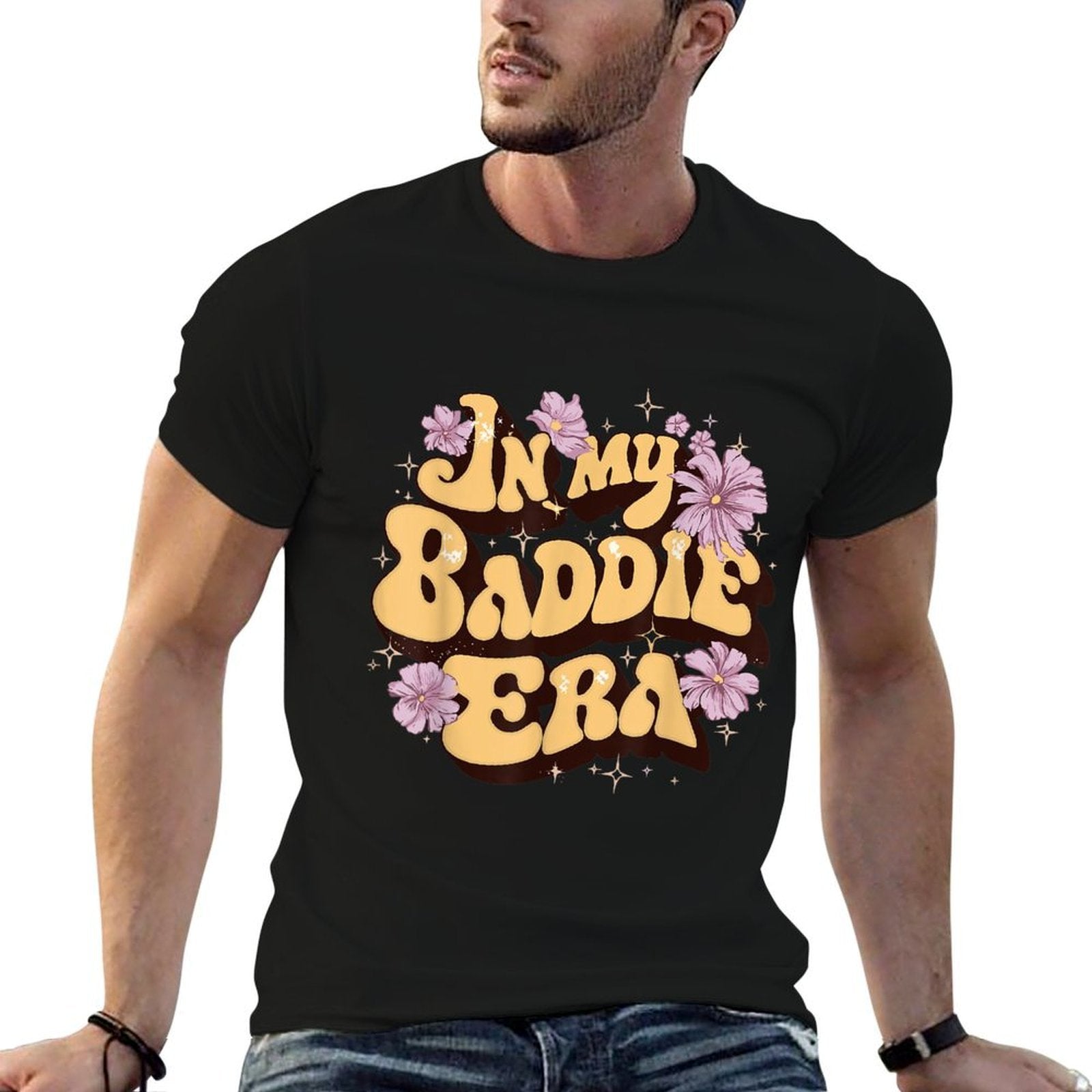 In My Baddie Era Groovy Funny Womens Girlfriend Wife Meme  Lightweight T-Shirt