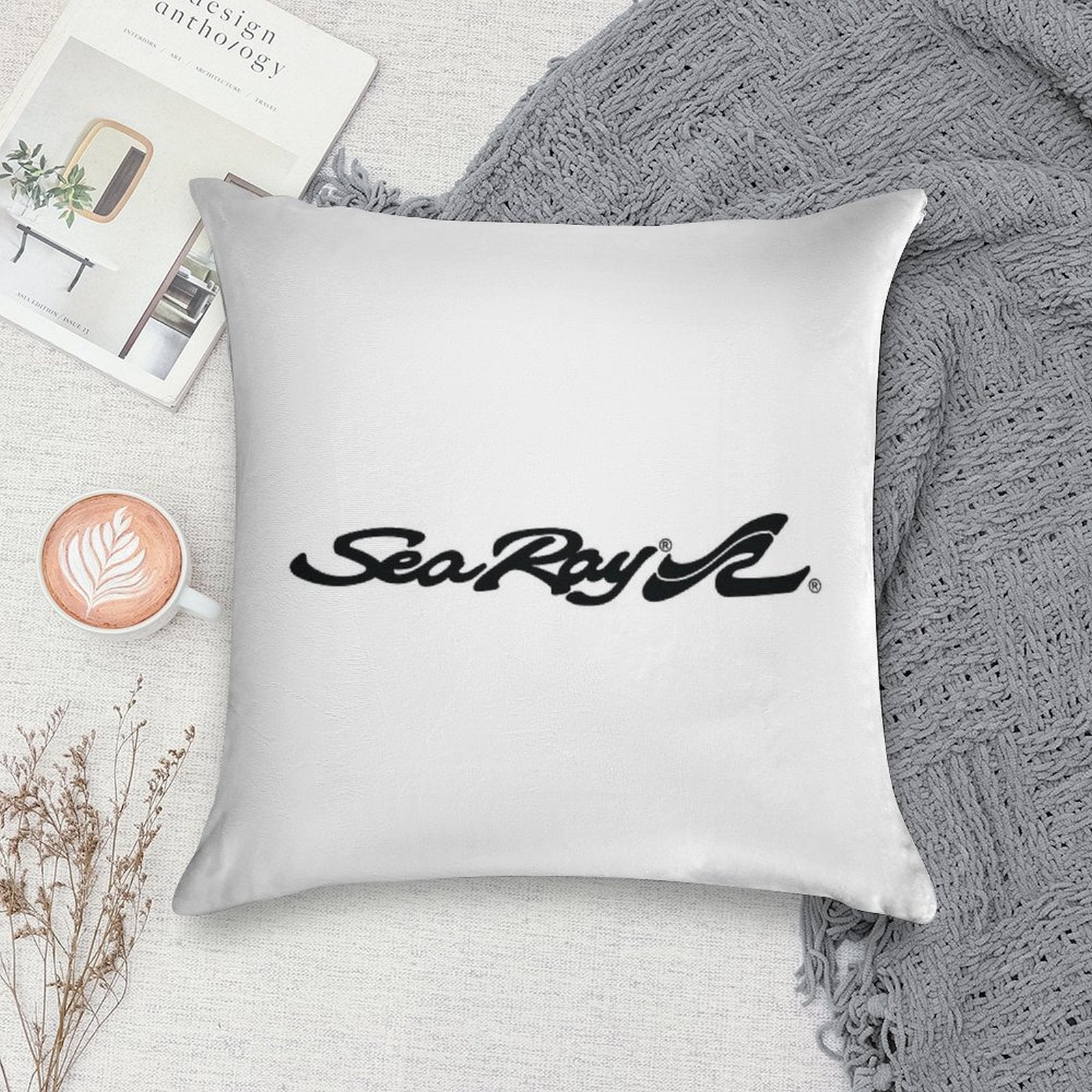 SeaRay Boats Logo Soft Decorative Cover Throw Pillow