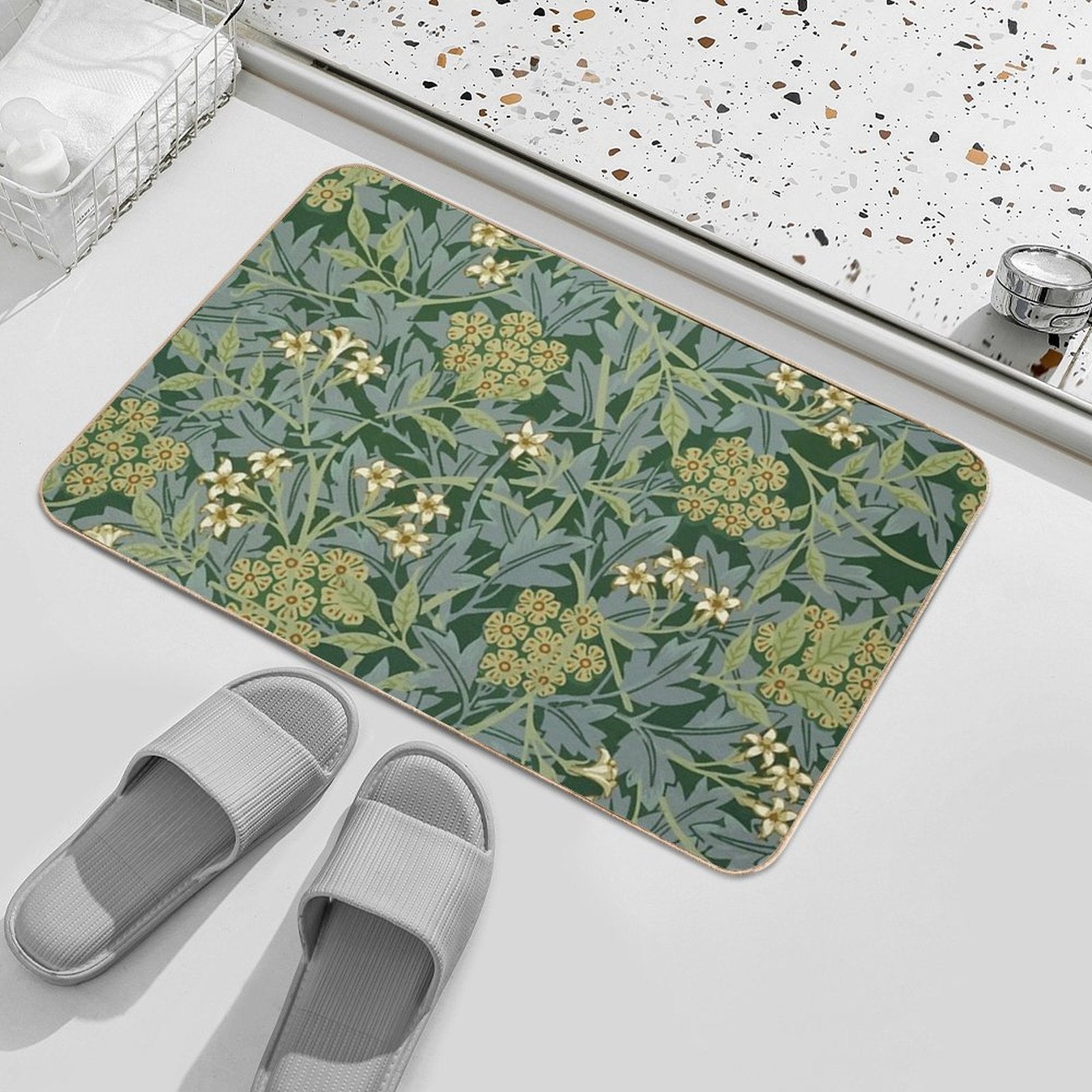 Jasmine by William Morris  Stain-Proof Bath Mat