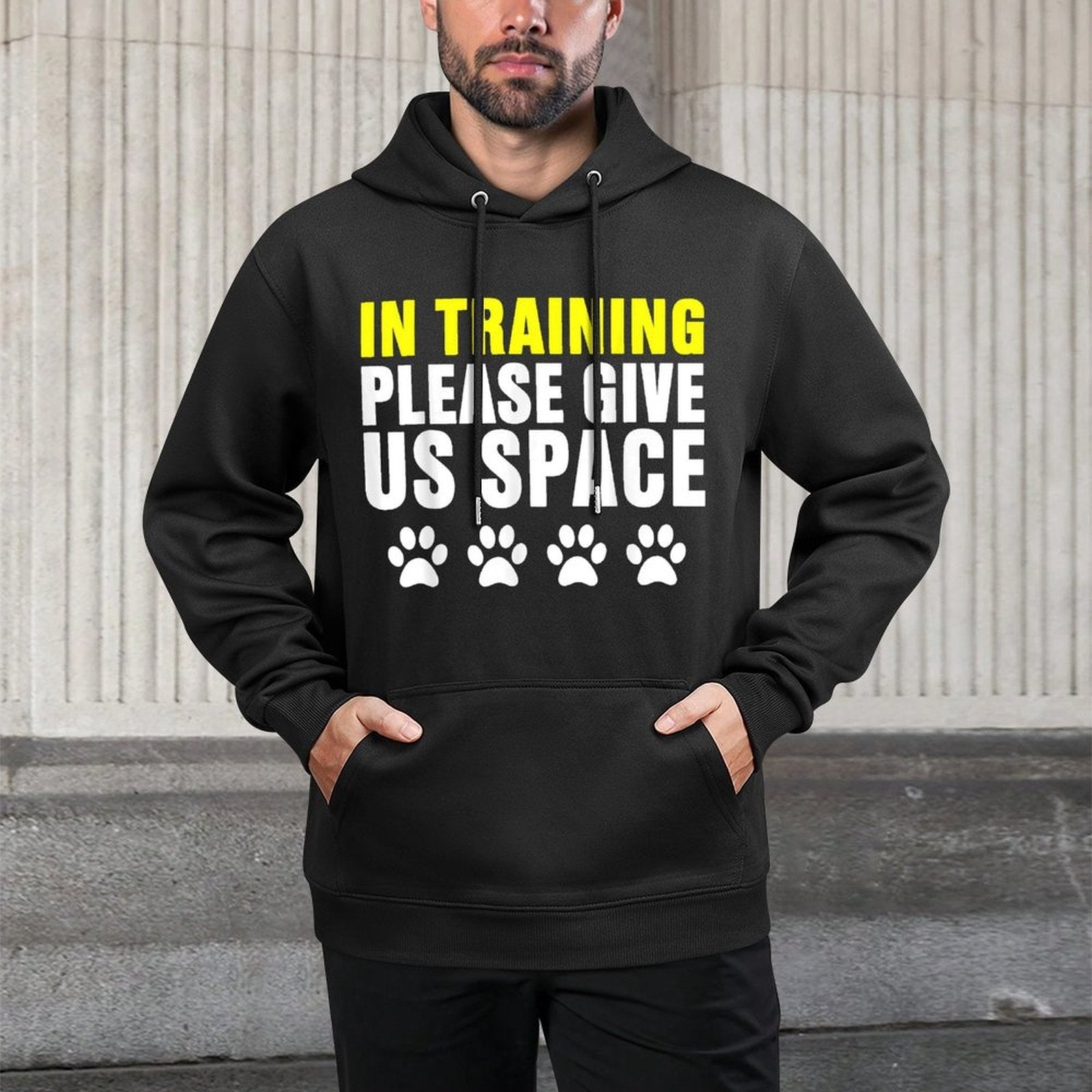 In Training Please Give Us Space Dog Reactive Dog Trainers Relaxed Fit Hoodie