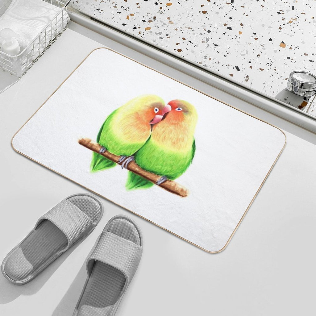 Lovebird Parrots Durable Bath Mat