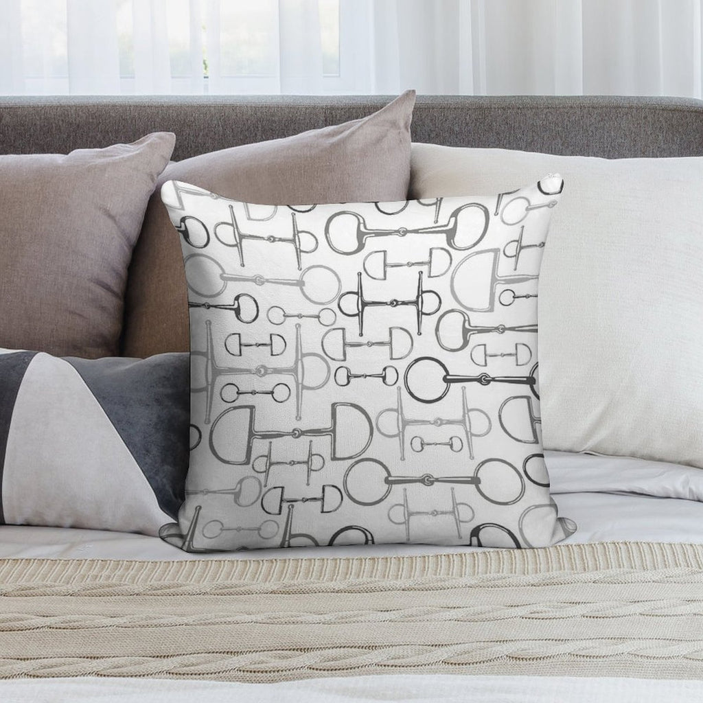 Snaffles Multi Gray Soft Short Plush Fabric Throw Pillow
