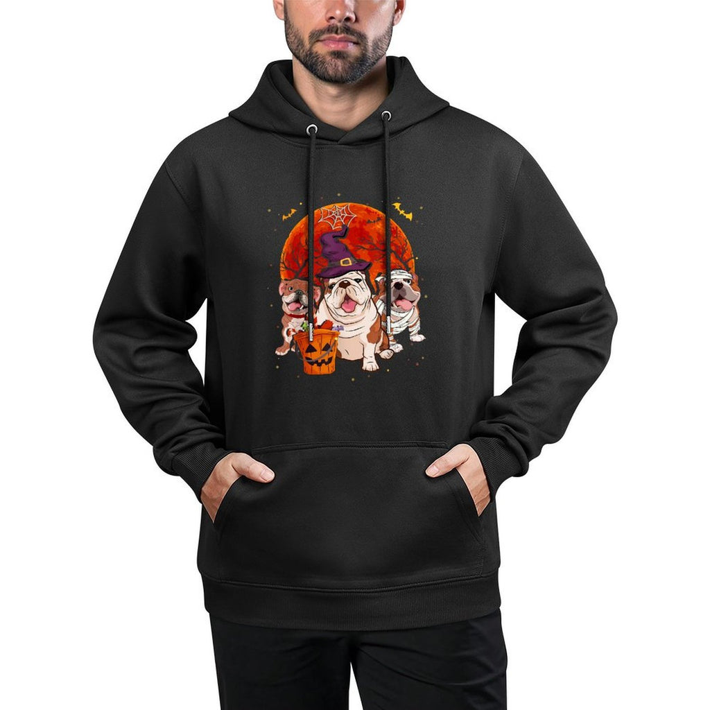 Funny English Bulldog Halloween Costume Dog Lover Gift for Men Women Kids All-Day Comfort Hoodie