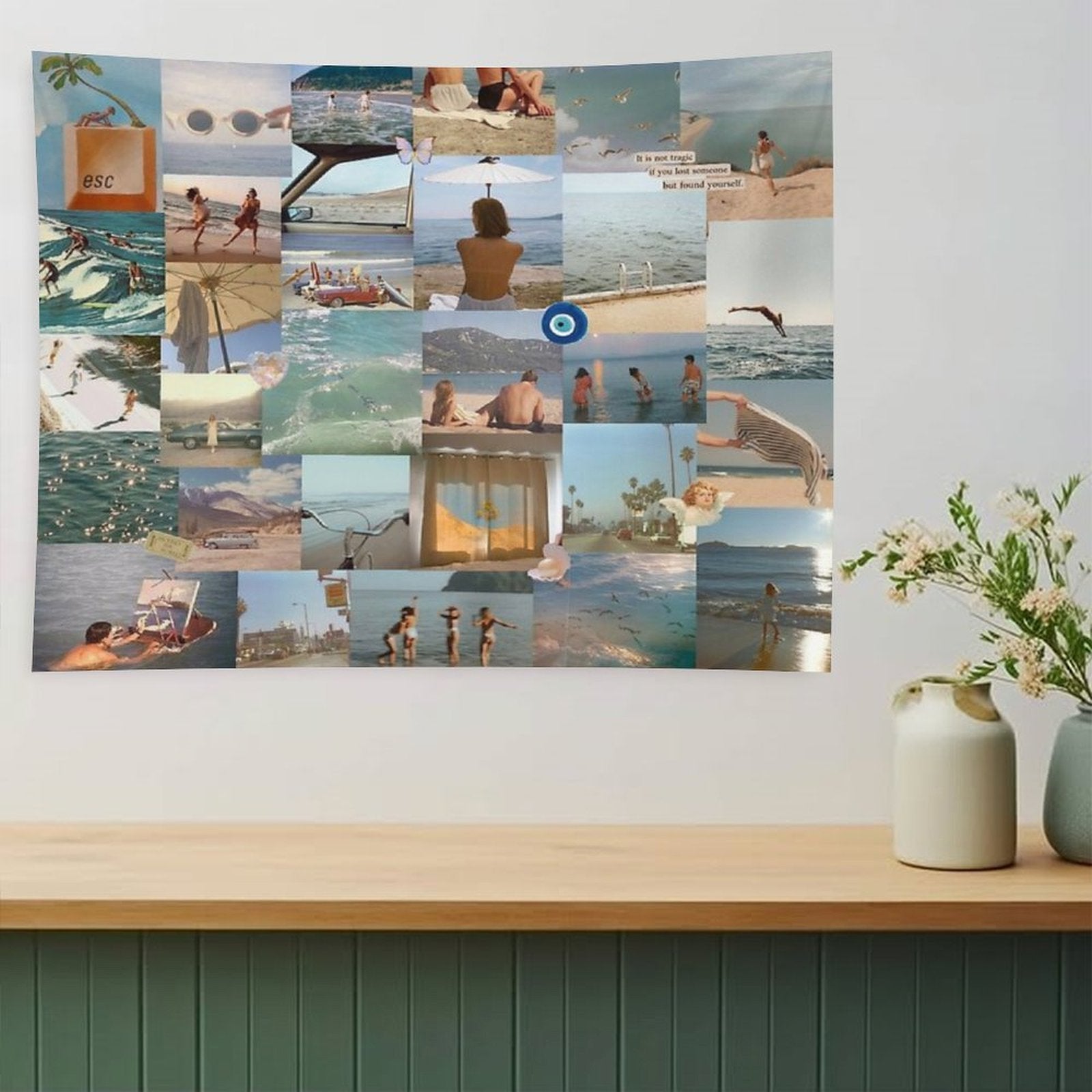August Slipped Away Collage Tapestry