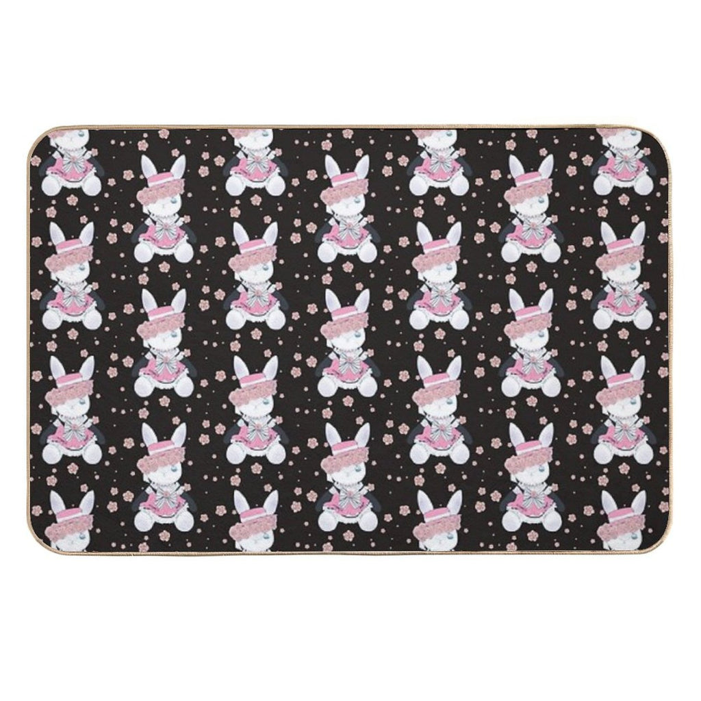 Rabbit (girl) Ciel (black)  Slip-Resistant Bath Mat