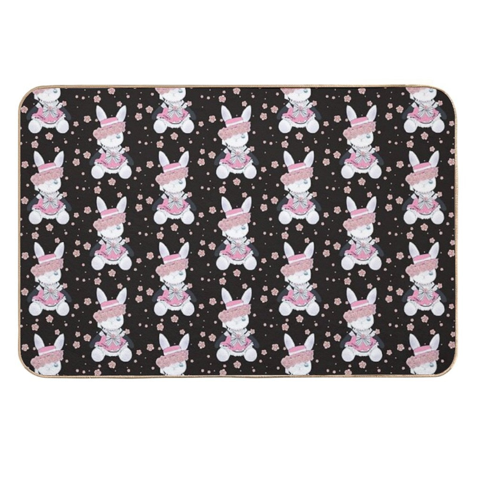 Rabbit (girl) Ciel (black)  Slip-Resistant Bath Mat