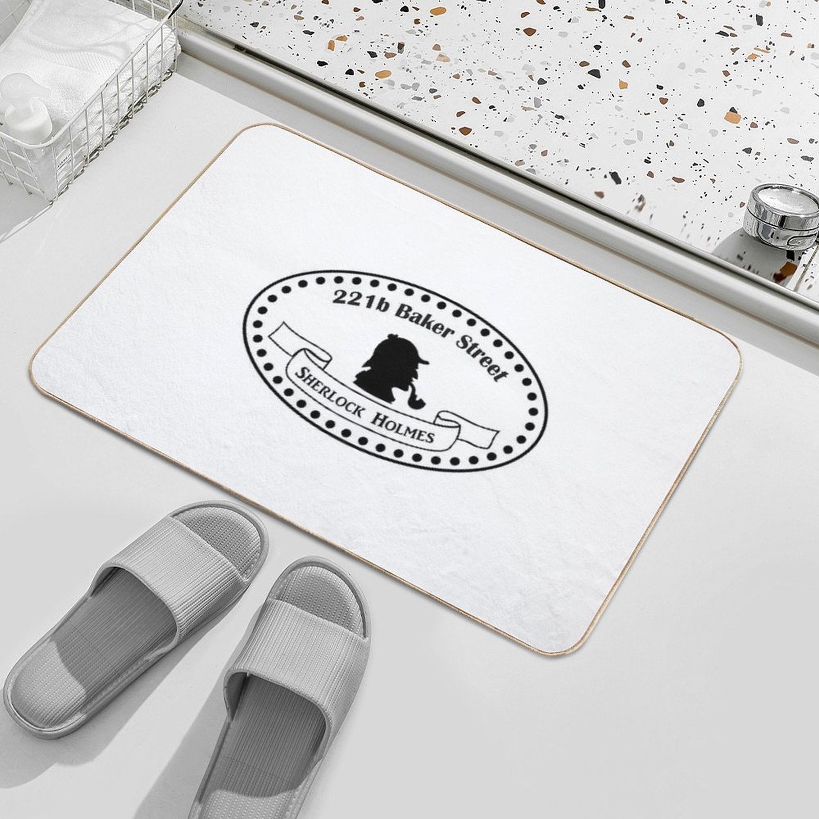 221b Baker Street Sherlock Holmes. BBC TV Show. Sherlock Design  Fade-Resistant Bath Mat