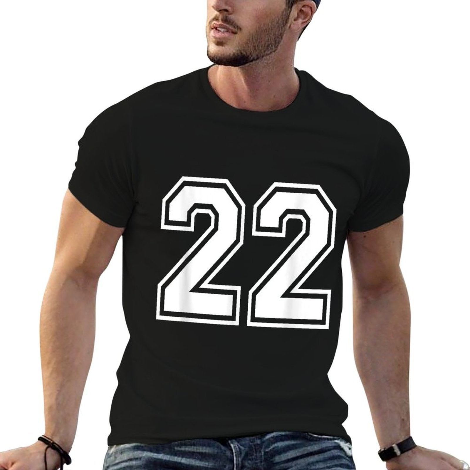 Number 22 Varsity Sports Team Jersey 22nd Birthday 22 Years  Cotton T-Shirt