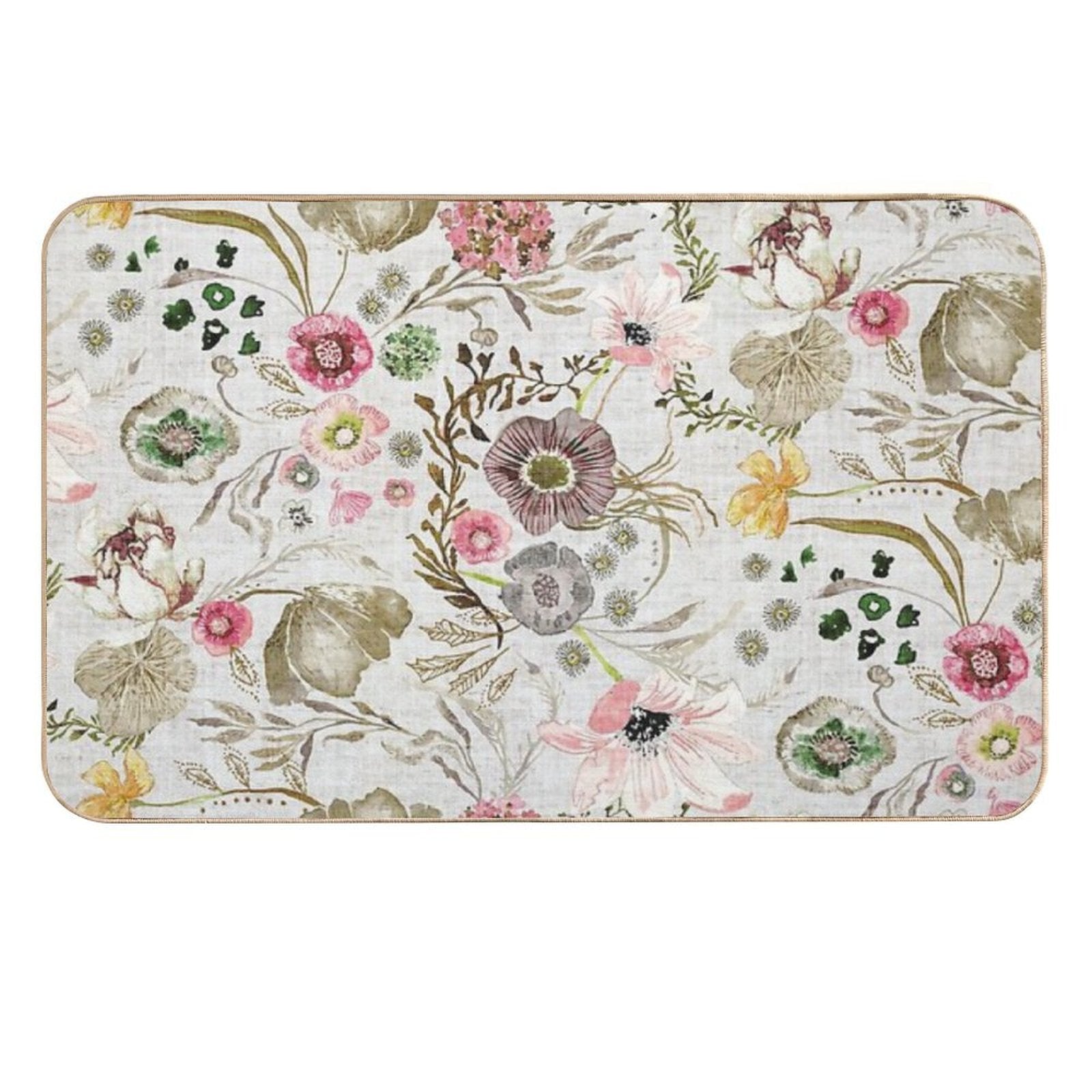 Atlantis Floral (golden)  Long-Lasting Bath Mat