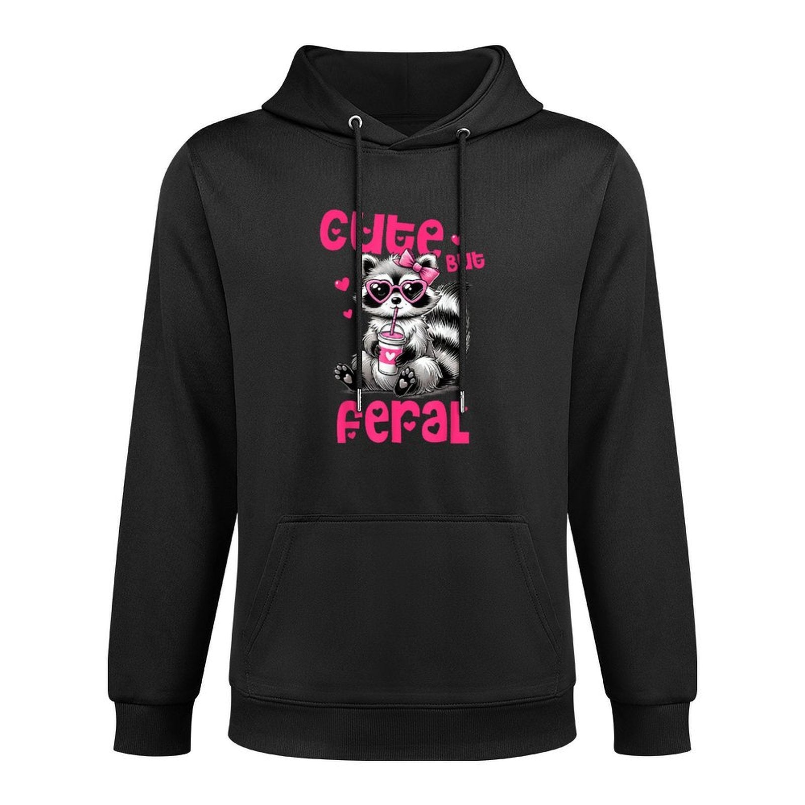 Cute But Feral Boys Girls Funny Raccoon Toddler Unisex Design Hoodie