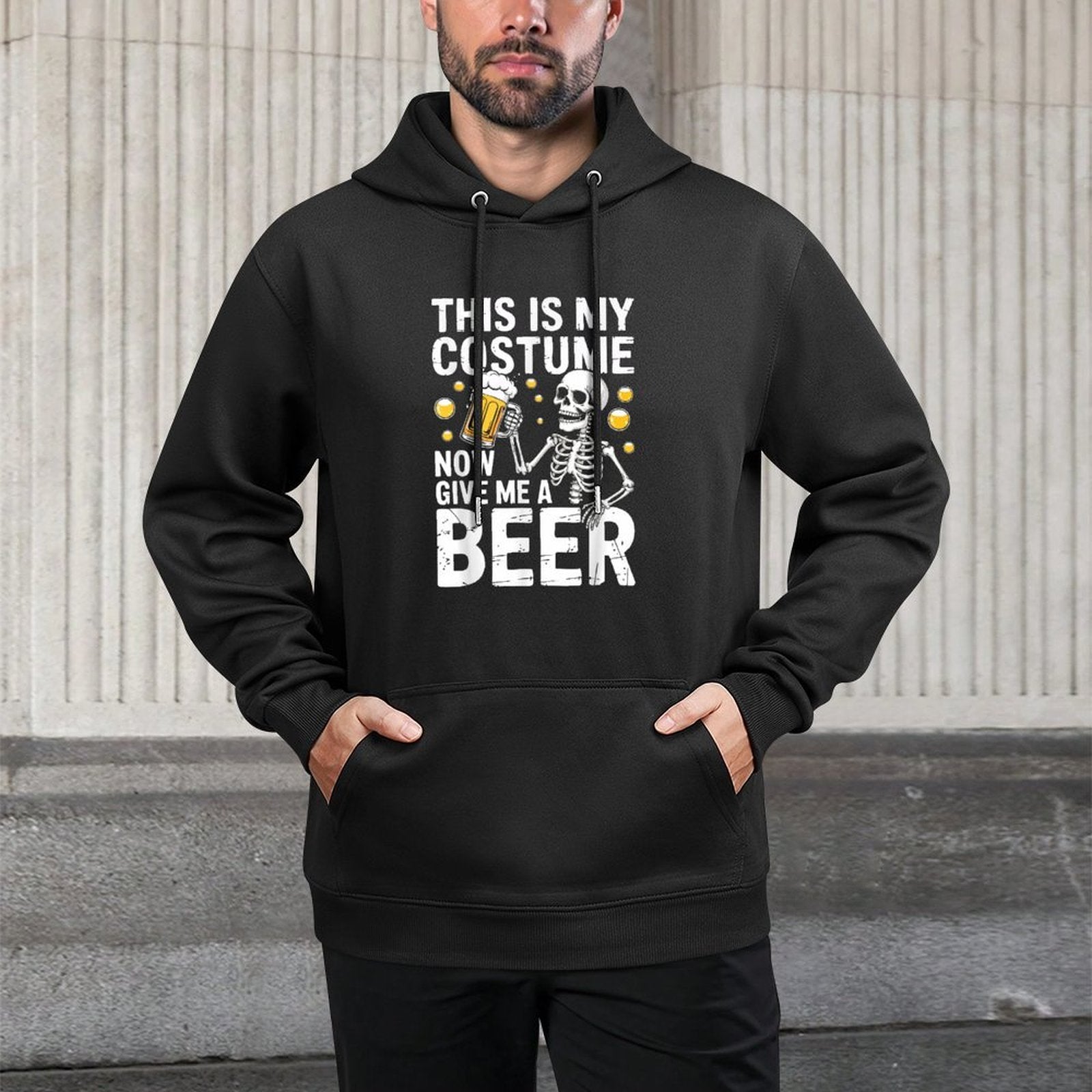 This Is My Costume Give Me A Beer Men Dad Halloween Pilling-Resistant Hoodie