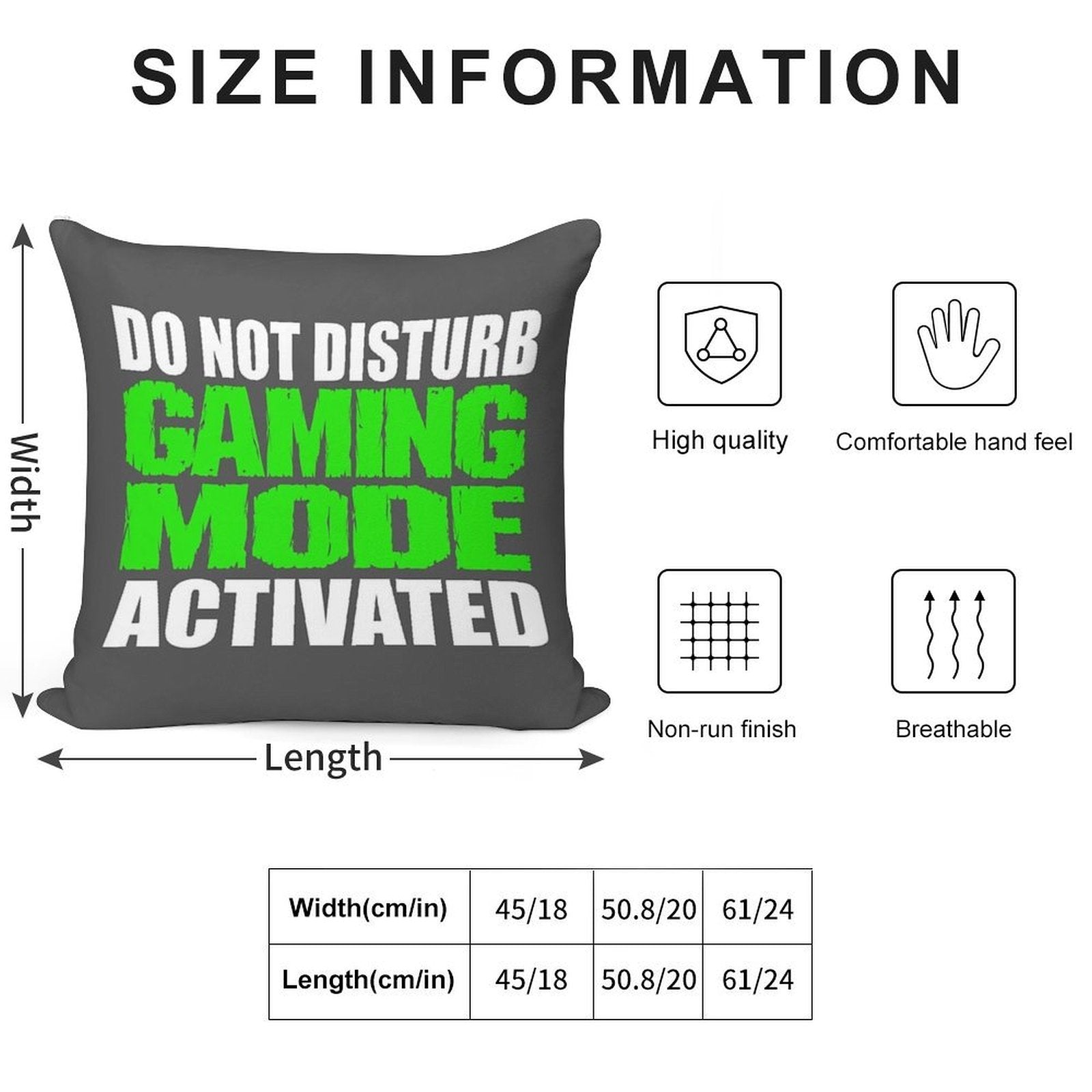 Gaming Mode Soft Decorative Cover Throw Pillow