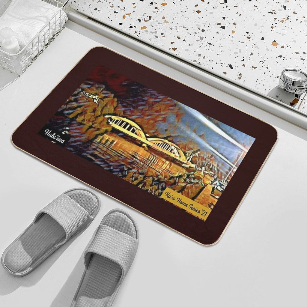 Ku'u Home Series Rainbow Bridge, Hale'iwa  Non-Slip Bath Mat