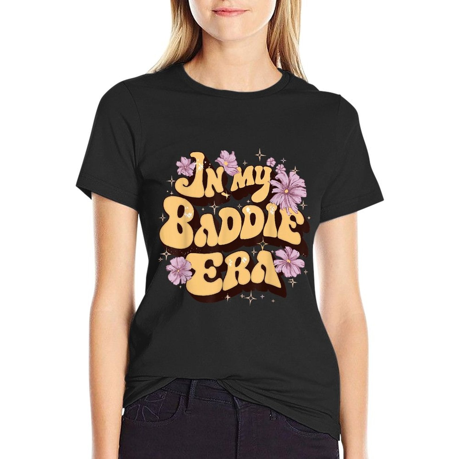 In My Baddie Era Groovy Funny Womens Girlfriend Wife Meme  Lightweight T-Shirt