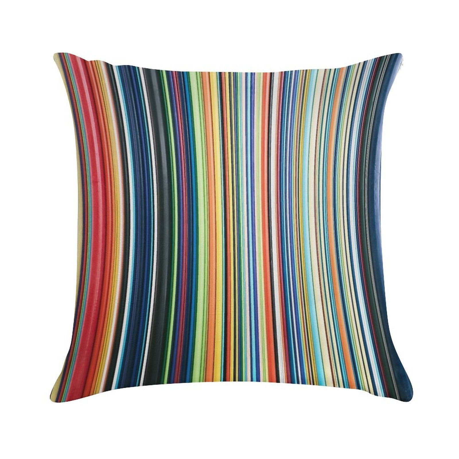 Multicolored Stripes Soft Durable Construction Throw Pillow
