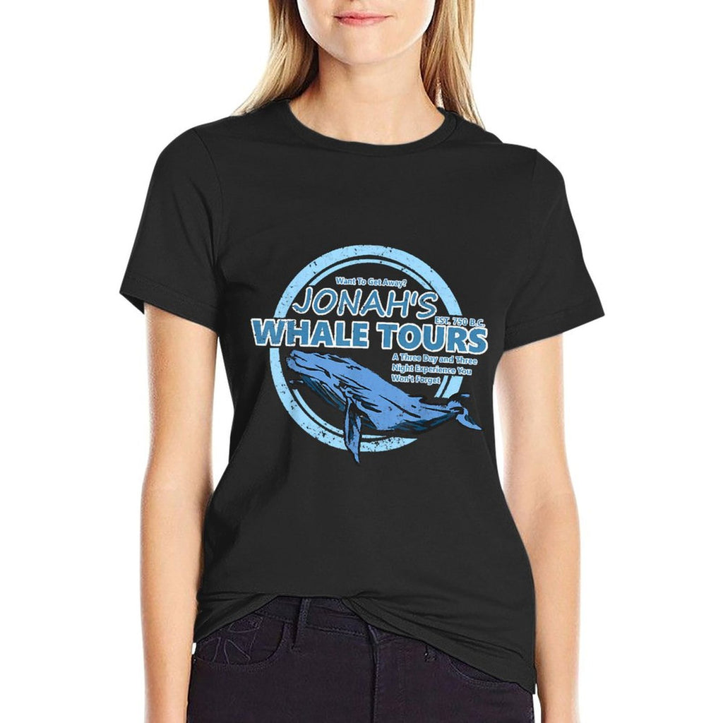 Christian Faith Bible Jonah Whale Tours, Whale Animal Ocean  Oversized Silhouette T-Shirt