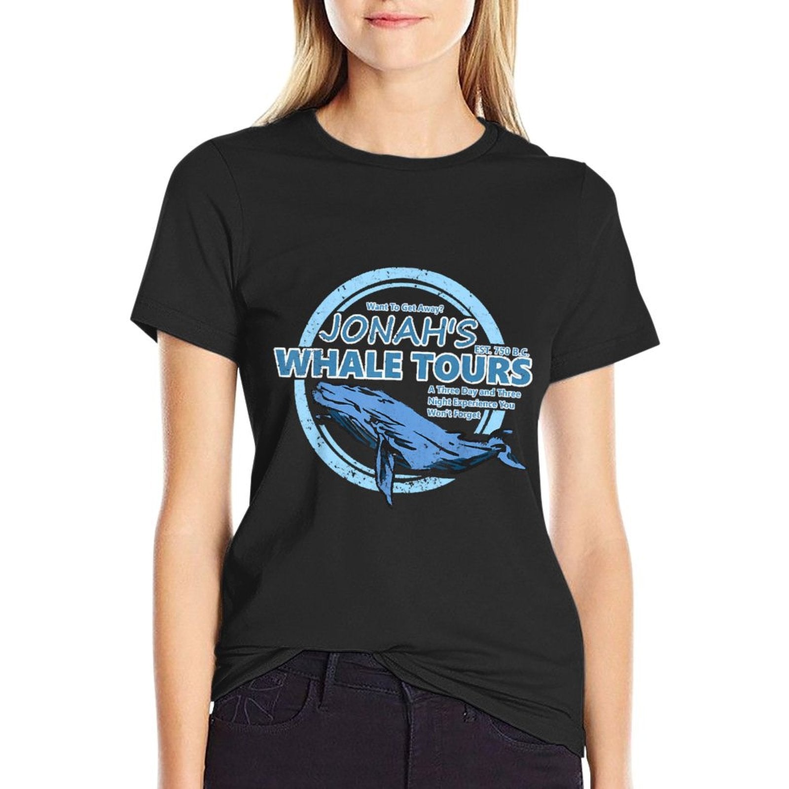 Christian Faith Bible Jonah Whale Tours, Whale Animal Ocean  Oversized Silhouette T-Shirt