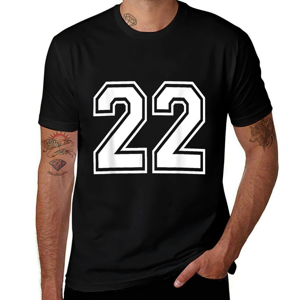 Number 22 Varsity Sports Team Jersey 22nd Birthday 22 Years  Cotton T-Shirt