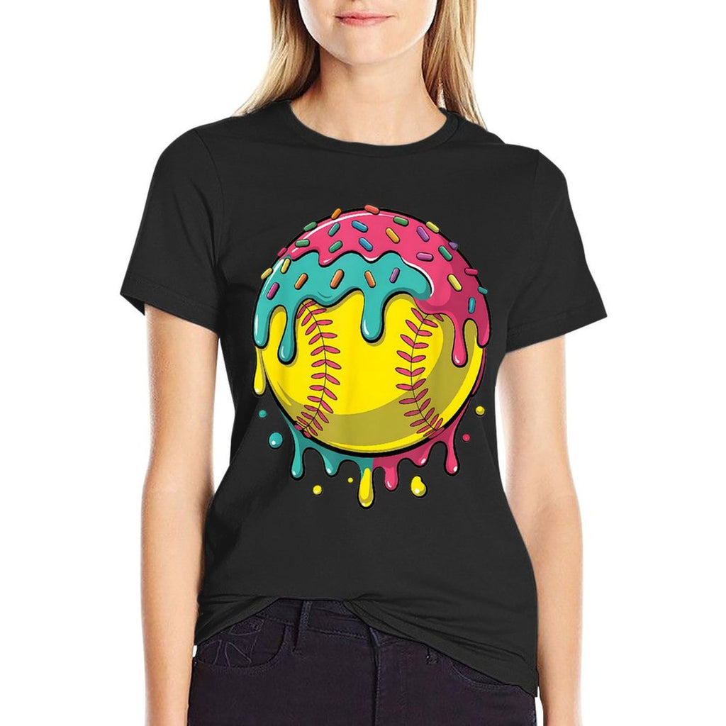 Softballn Girls Softball Stuff Softball Drip Girls  Tagless Design T-Shirt