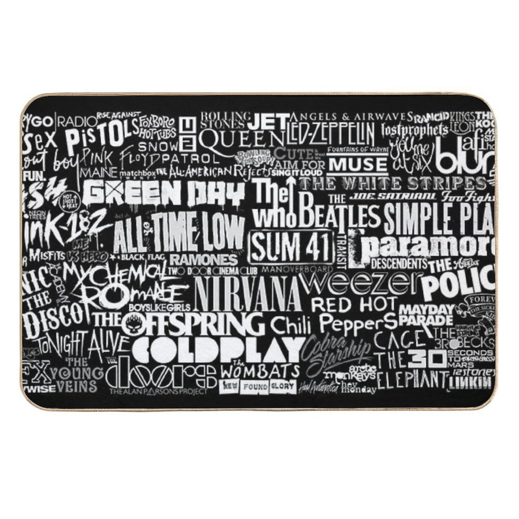 Band Name Collage  Toxin-Free Bath Mat