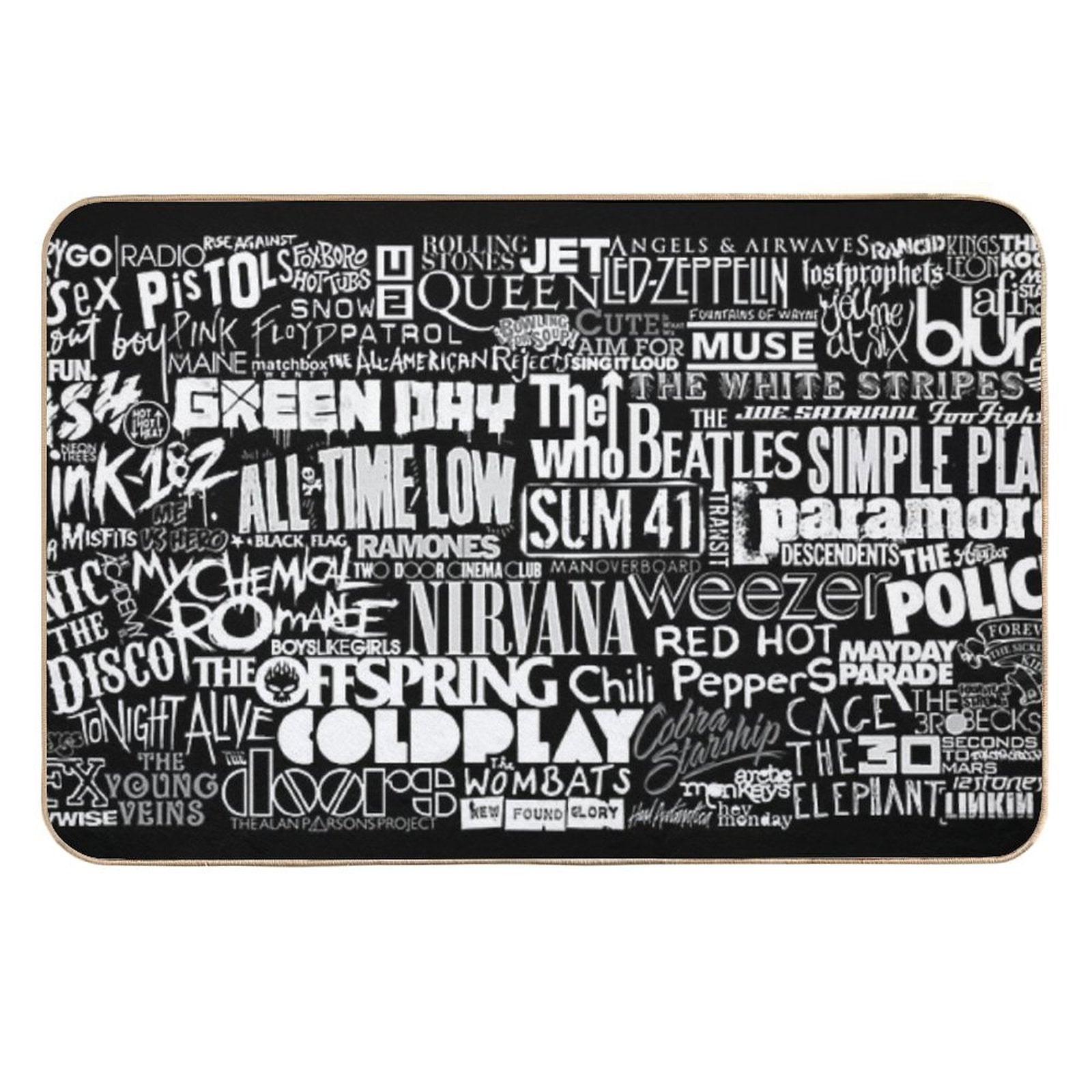 Band Name Collage  Toxin-Free Bath Mat